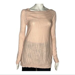 Anthropologie Knitted & Knotted Peach Sweater Sz Oversized Small